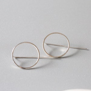 Big Circular Earrings - Silver Circle Earrings - Sterling Silver 925 (167)