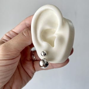 Sterling Silver Ball Ear Jacket Studs: Geometric Earrings