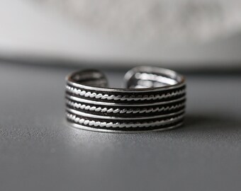 Zilveren Teenring - Verstelbare Teenring - Verstelbare Ring -Sterling Zilveren Ring - Sterling Zilver 925 (224)