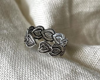 Sterling Silver Heart Toe Ring - Adjustable Body Jewelry