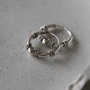 12mm Silver Bali Hoops - Bali Hoops - Sterling Silver 925 (BA43)