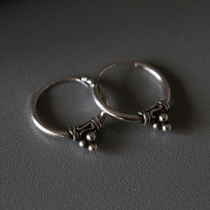12mm Silver Bali Hoops - Bali Hoops - Sterling Silver 925 (BA45)