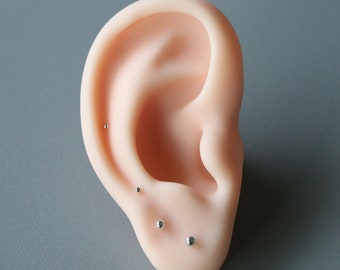 1.2mm Ball Studs - Tiny Ball Ear Studs - Silver 1.2mm Dot Earrings - Sterling Silver 925 (49)