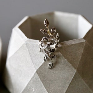 Olive Vine Ear Cuff - Leaf Ear Cuff - No Pierce Ear Cuff - Sterling Silver 925 (356)