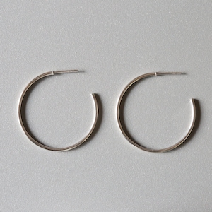 Big Circle Ear Studs - Silver Circular Earrings - Geometric Studs - Sterling Silver 925 (168)