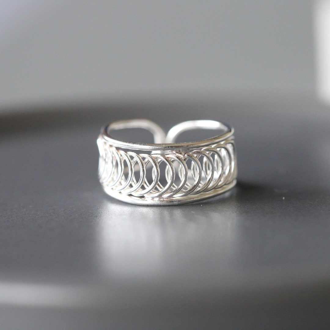 Sterling Silver Infinity Toe Ring - Adjustable Minimalist Design - Etsy