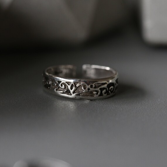 Bague D'Orteil Argent Sterling 925 Filigrane Style Bali - Réglable