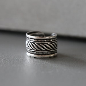 Bijou d'oreille en spirale - Bijou d'oreille tribal - Bijou d'oreille sans perçage - Argent sterling 925 (322)