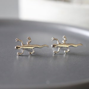 Gecko Studs - Silver Gecko Ear Studs - Tiny Gecko Studs - Animal Earrings - Sterling Silver 925 (121)