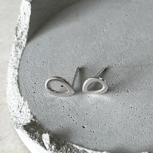 Sterling Silver Teardrop Studs: Handmade Minimalist Earrings