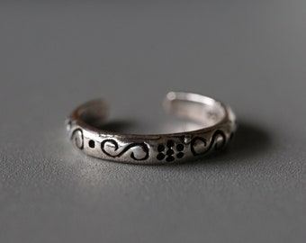 zilveren teenring - verstelbare teenring - verstelbare ring - sterling zilveren ring - sterling zilver 925 (239)