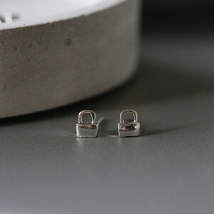Tiny Lock-oorstekers - Zilveren slotoorbellen - Tiny Lock-stekers - Sterlingzilver 925 (12)