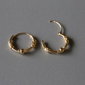 14mm Gold Plated Bali Hoops - Bali Hoops - Gold Plated Sterling Silver 925 (BAG58)