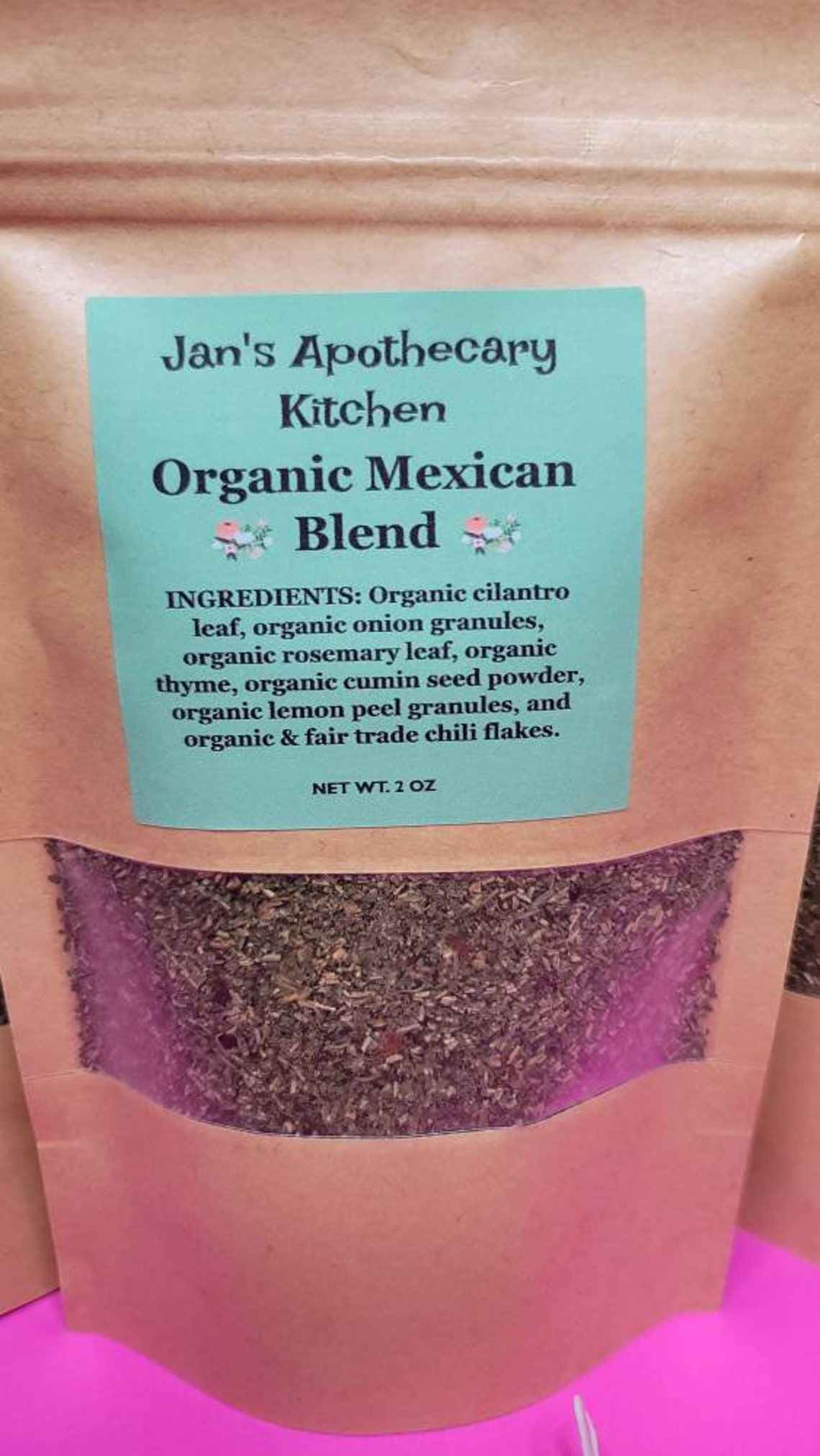 Organic Mexican Seasoning Blend 2 Oz Bag. Excellent for Etsy