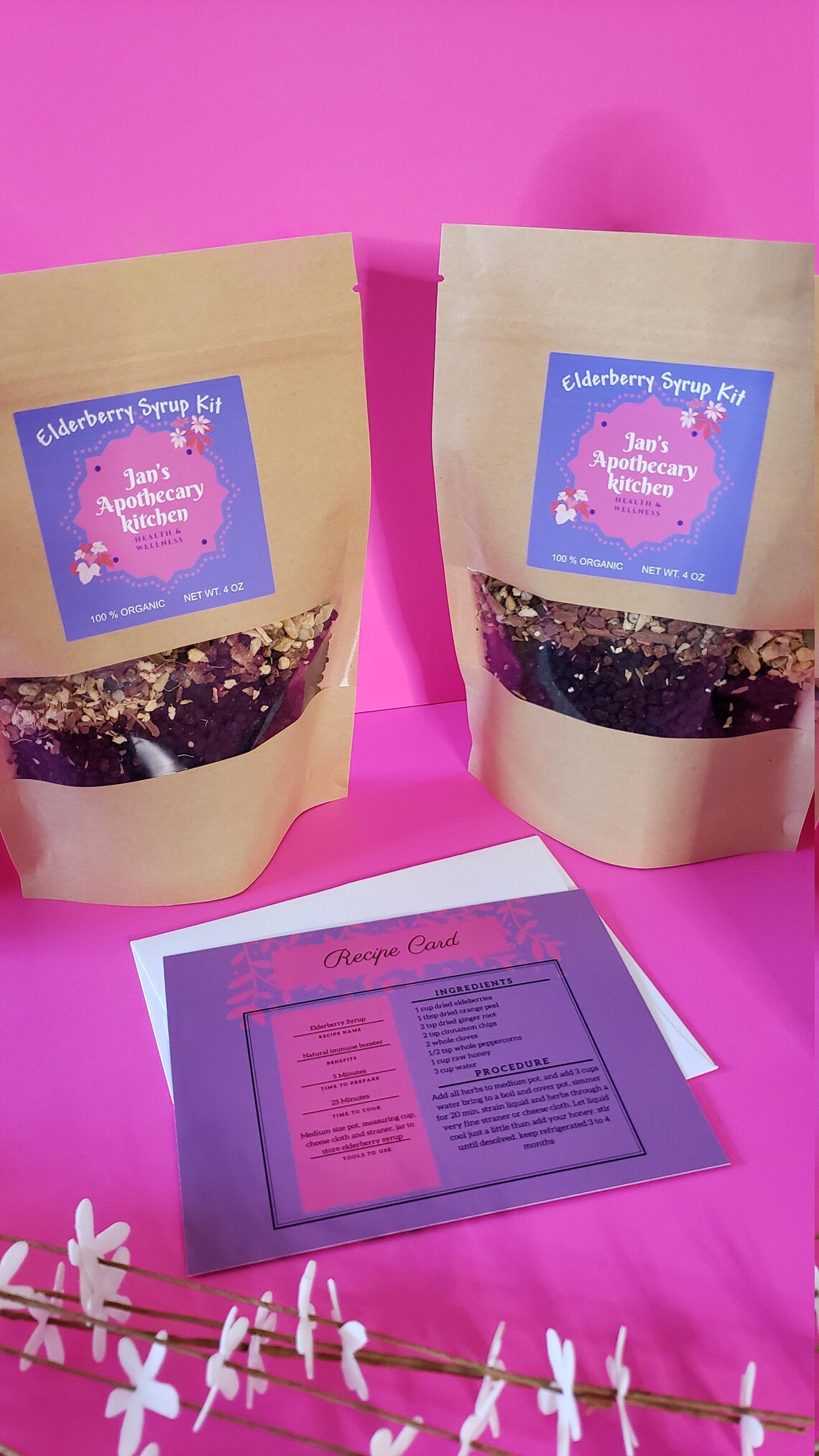 DIY Elderberry Syrup Kit / With Recipe Card Included. Organic Etsy