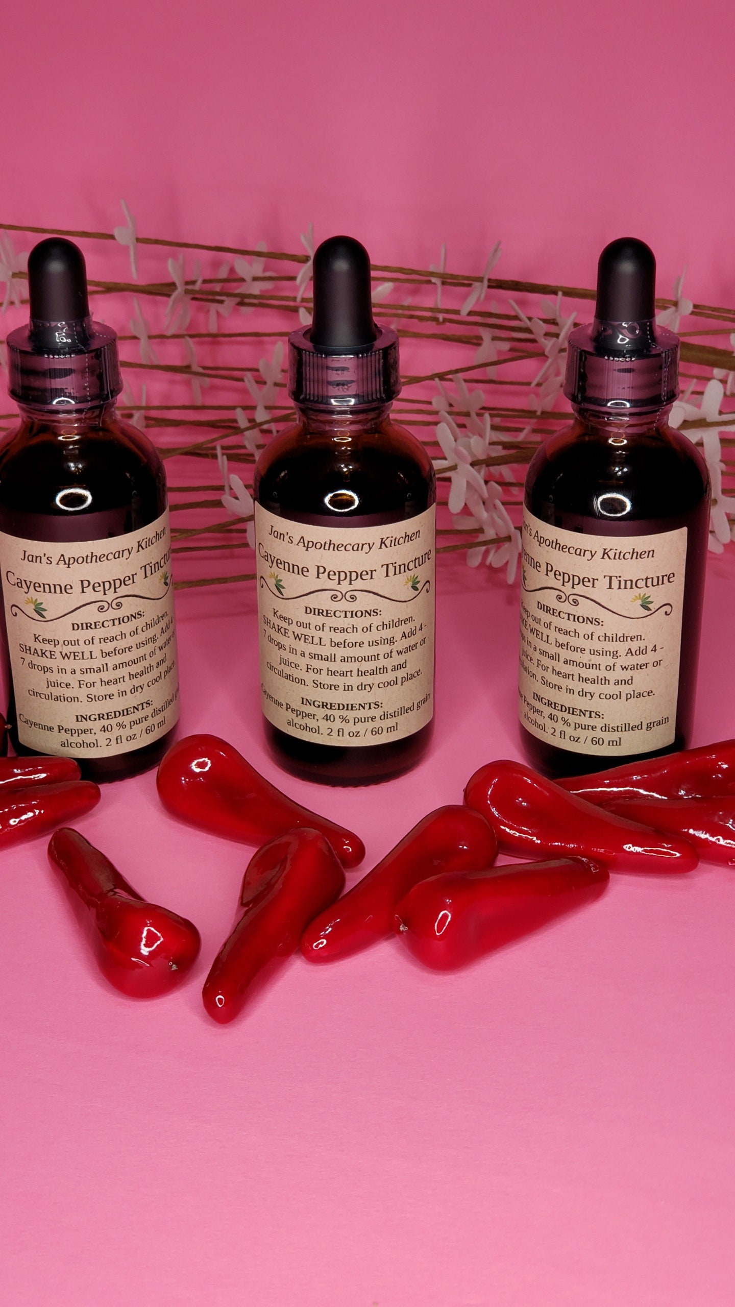 Cayenne Pepper Tincture 2 fl oz / 60 ml dropper bottle. Etsy