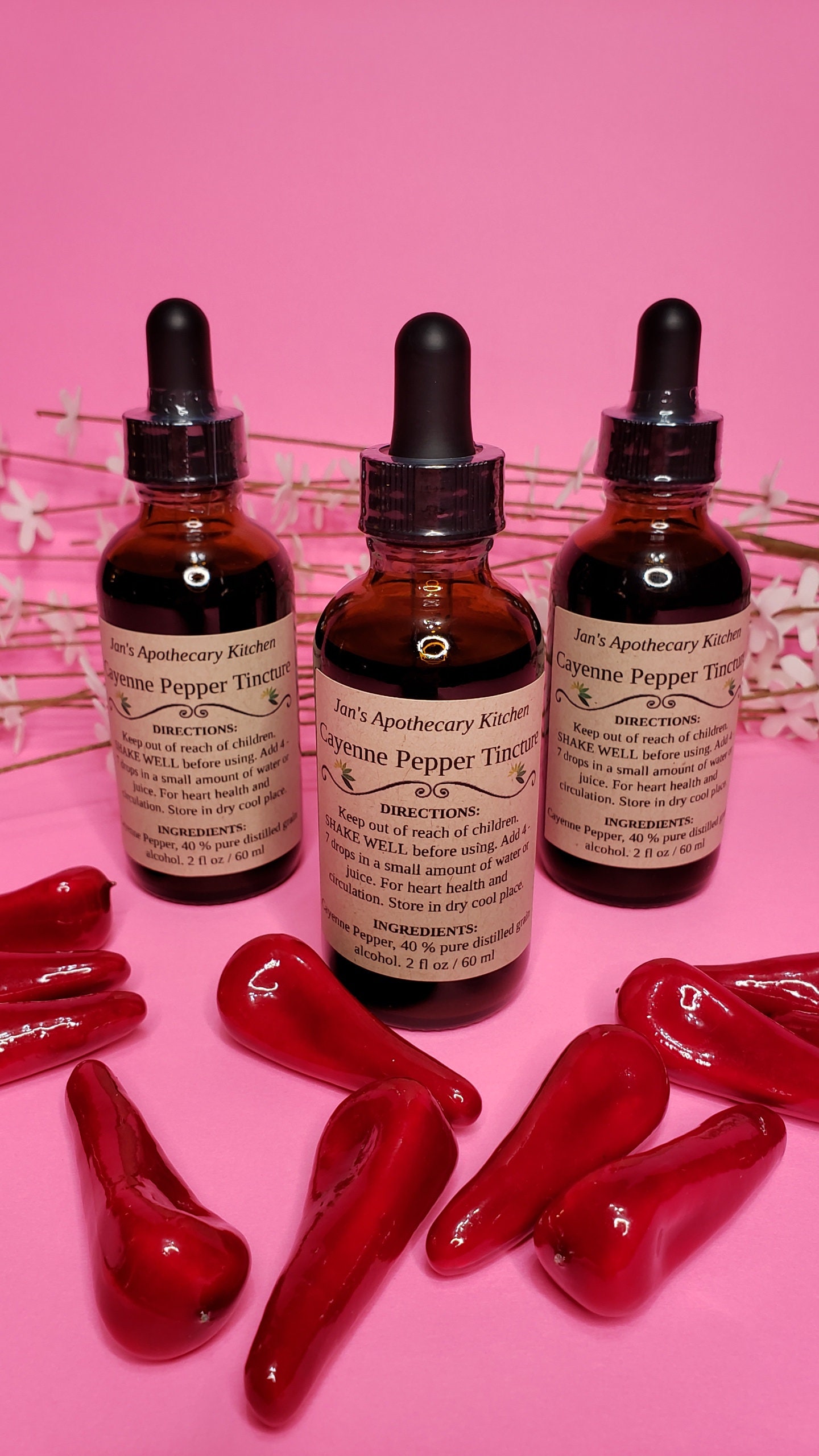 Cayenne Pepper Tincture 2 fl oz / 60 ml dropper bottle. Etsy