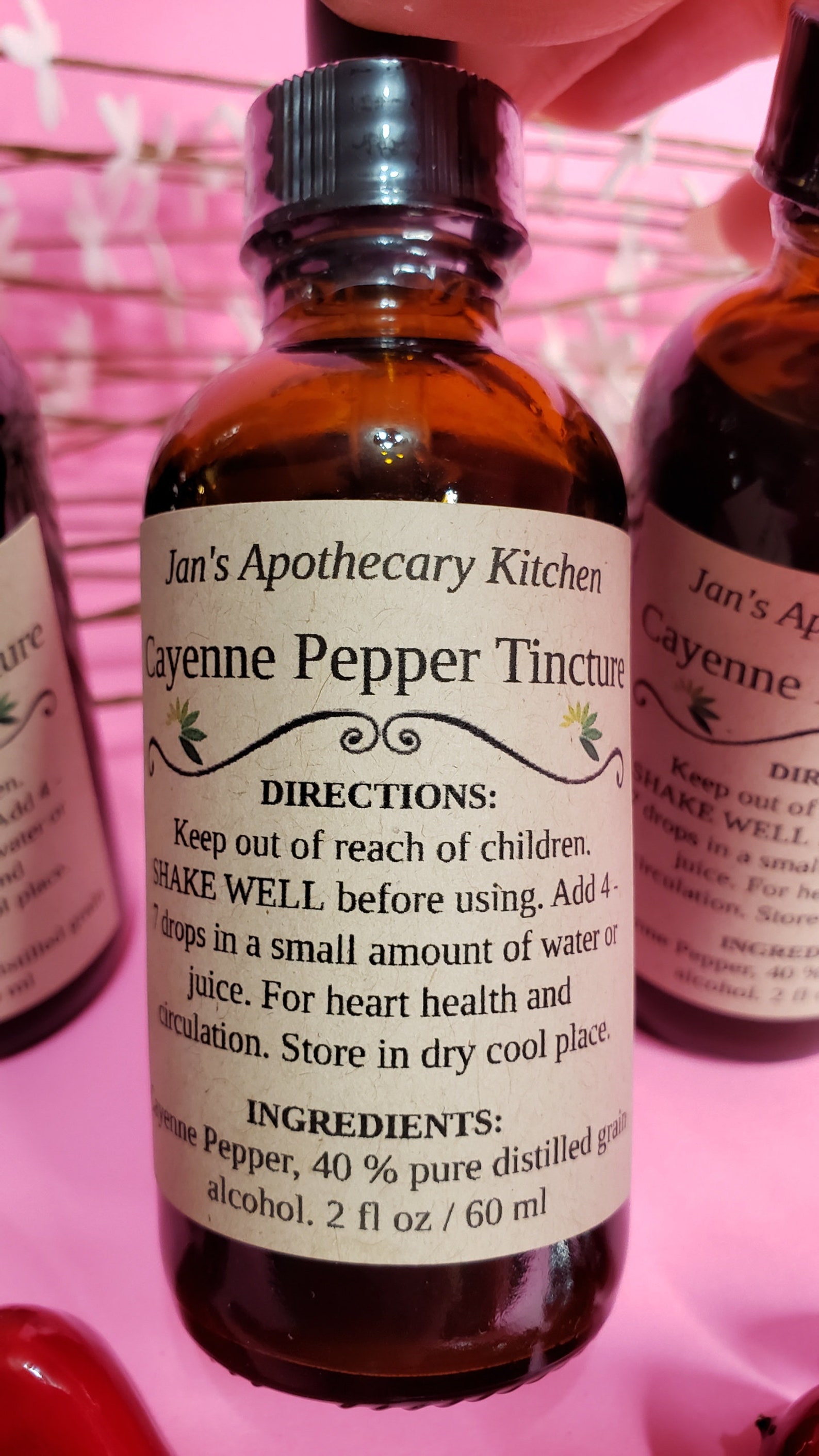 Cayenne Pepper Tincture 2 fl oz / 60 ml dropper bottle. Etsy
