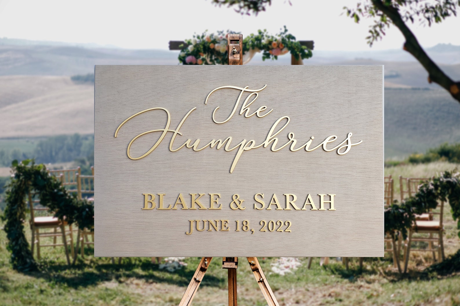 Image of Wooden Wedding Sign