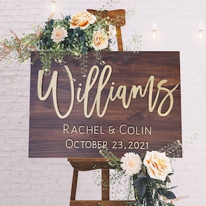Welcome Wedding sign wooden, Wedding signage, wooden wedding welcome sign, last name wedding sign, 3d wedding sign, rustic wedding