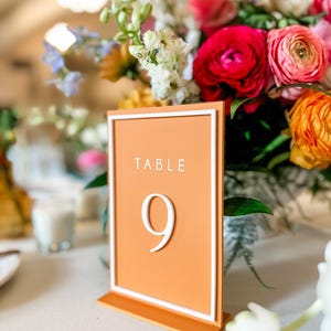 table numbers for wedding, wedding table numbers, acrylic table numbers, floral wedding decor