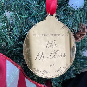 Our First Christmas ornament, first year married 2024, Keepsake ornament 2024, Christmas Ornament 2024, First Year Married Ornament