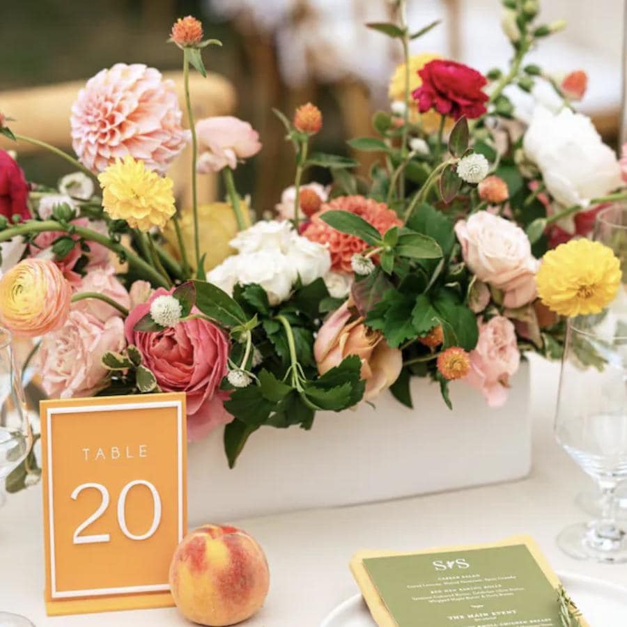 Bright & Bold Wedding Table Numbers | Acrylic Table Numbers for wedding | Colorful Floral Reception Sign | Garden Wedding Decor