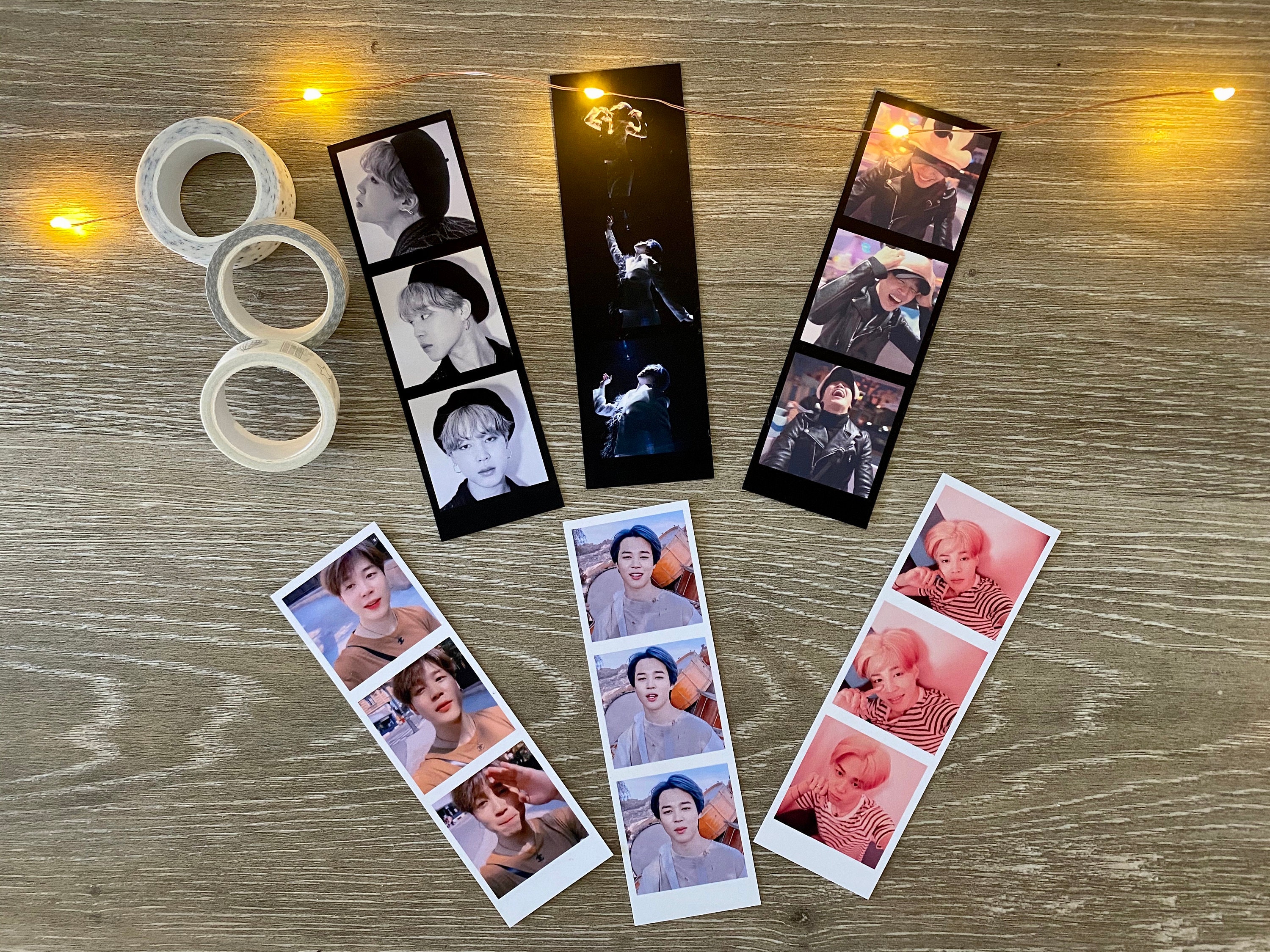 Laminated/Unlaminated BTS Jimin Polaroid Strips (Black and White) | J…