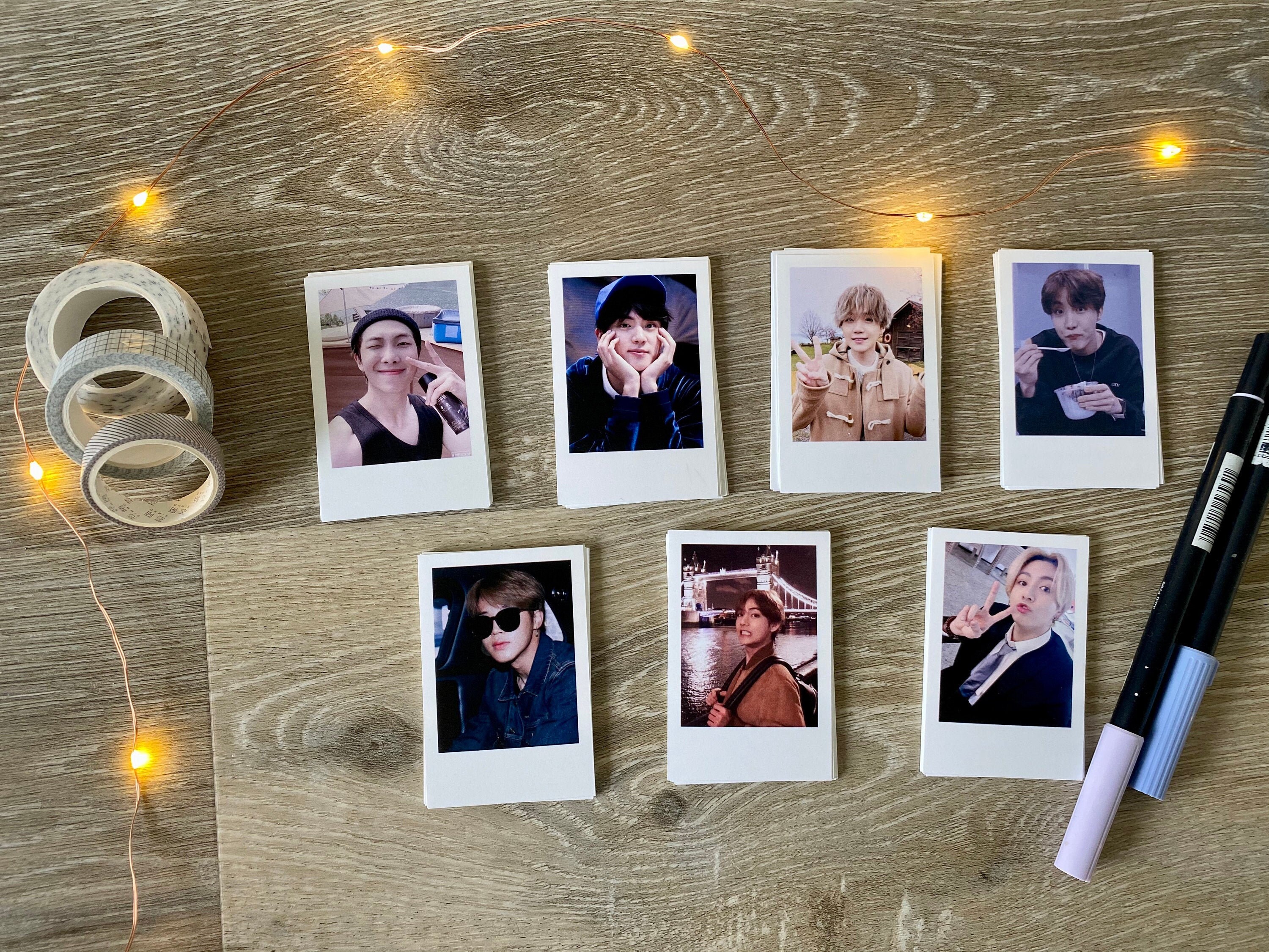 BTS Polaroids (Set of 10) ~ RM, Jin, Suga, J-Hope, Jimin, V, & JK Pol…