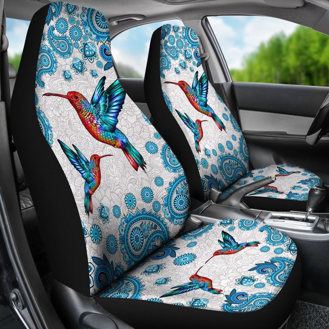 Hummingbird Swirl Pattern Car Seat Animal Custom Luxury Seat Etsy