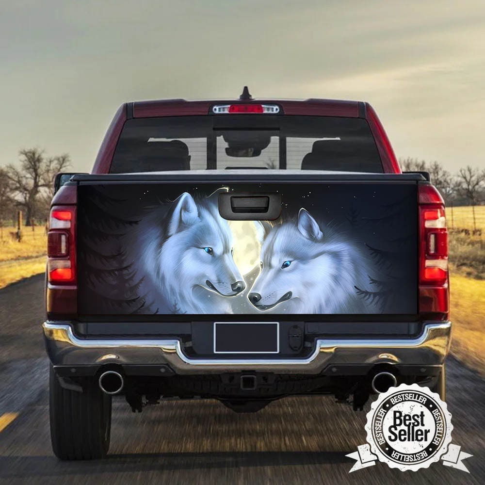 Couple Wolf Tailgate Wrap Vinyl Graphic Decal Sticker Car Etsy