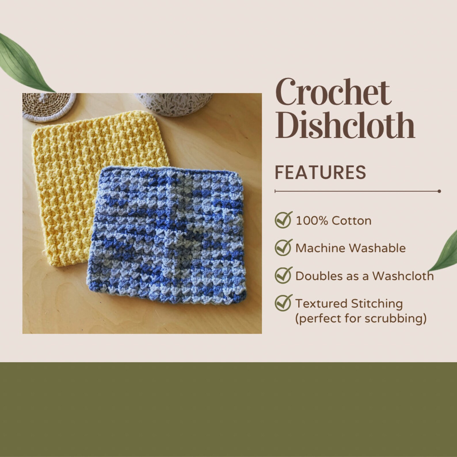 Pumpkin Crochet Dishcloth Cotton Fall Halloween - Etsy