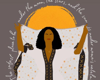 Safest Place To Be Is Under Mama's Netela Download | Habesha Baby Shower Baby Gift Nursery Instant Download Print Art Poster