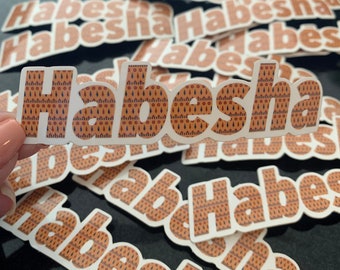 Etiqueta colorida de Habesha de <br> Entrega Rápida? Adesivo Habesha Etíope Eritreia à prova d'água e seguro para máquina de lavar louça
