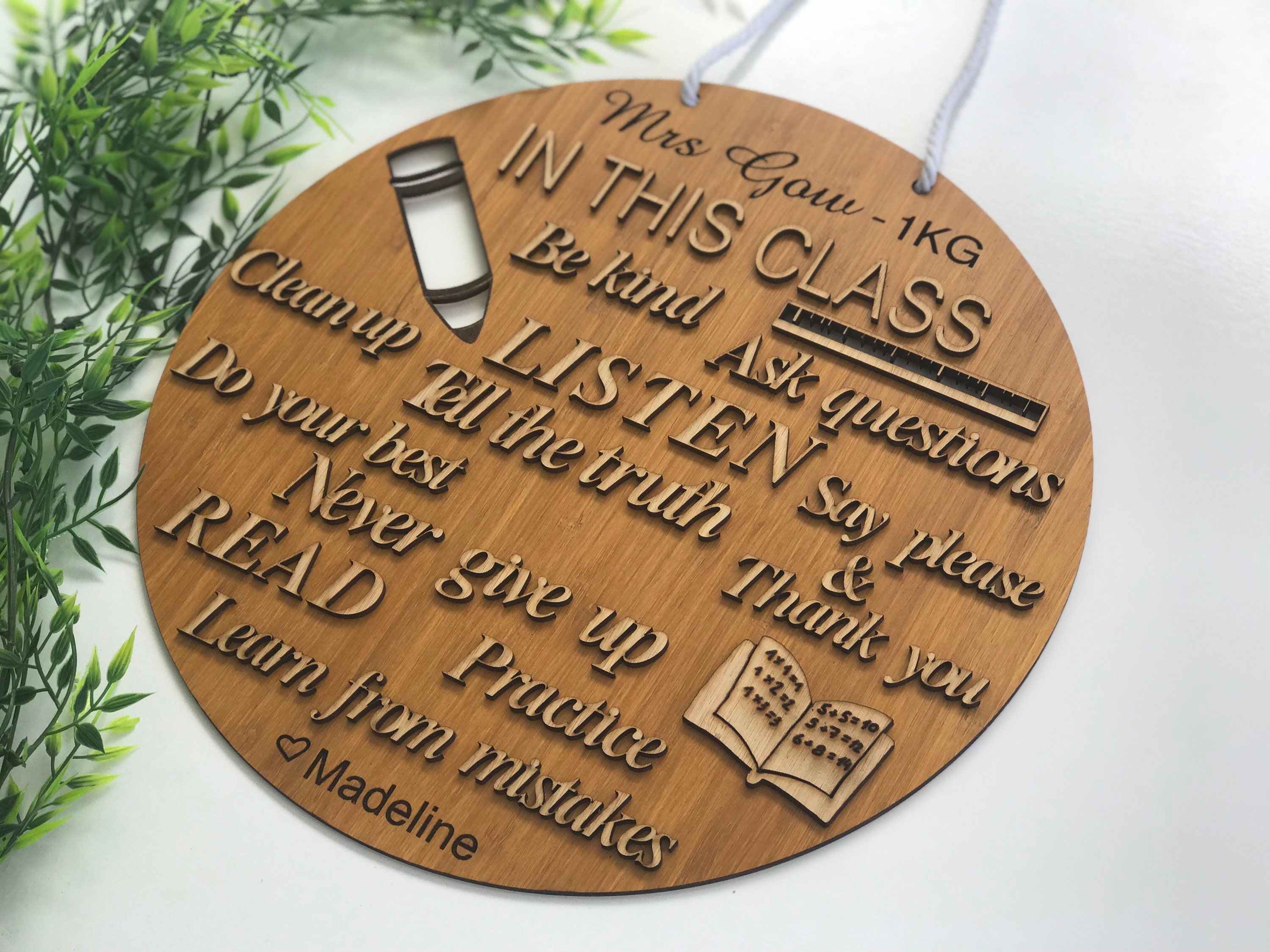 Teacher Gift Wall Hanging PERSONALISED OPTION | Etsy