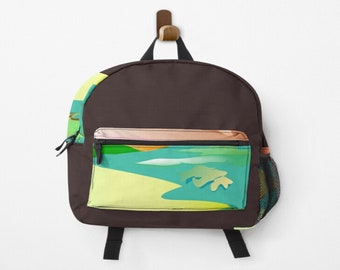 Cute Simple Cartoon Design Brown Colour Children Backpack