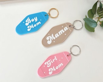 Retro Mama Motel Keychain,Gift for Mom,Mama,Mommy, Gifts For Her, Mom to Be, Boy Mom,Girl Mom,Vintage Mom Keychain,Cool Mom,New Mom Gift