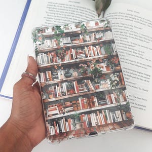 Bookstore with Plants Kindle Case Insert,Book Lover Kindle Insert,Bookish Insert for Clear Case,Kindle Cover Accessories,Bookworm Gift