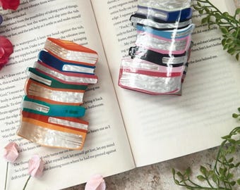 Book Readers hair clip,Bookstack claw clip, Hair accessory,Book lover gift,hair accessories, Summer hair accessories,reader accessories.