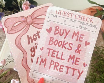 Holographic Guest Check Hot Girls Read Kindle Insert,Kindle Paperwhite Colorsoft Cardstock insert,Kindle Accessory,Bookish Gift,Booklovers