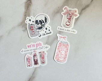 Diet Coke Coquette Soda Can Sticker,Diet Cola Girly Sticker,Kindle Sticker,Trendy Ereader Sticker,Bookish Girly Soft Girl Era Sticker,Coffee