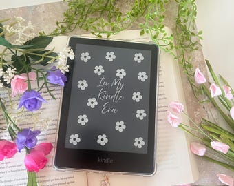 In My Kindle Era Kindle Lock Screen,Boho Flowers Book Reader Wallpaper for Kindle Paperwhite, Personalized Fullscreen no border Screensaver