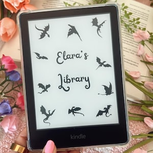 Dragon Personalized Name Kindle Lock Screen,Fantasy Dragon Lover Girly Wallpaper for Kindle Girly Fantasy,Fullscreen no borders Screensaver