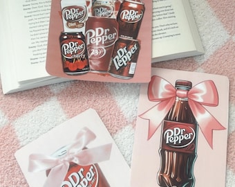 Coquette Dr Pepper Kindle Cardstock Insert,Kindle Paperwhite Colorsoft oasis,Kindle Sticker Clear Case Insert,Booklover Gift for Bookworms