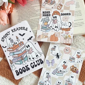Cute Reading Ghost Halloween Kindle Insert,Spooky Kindle Inserts,Kindle Accessory,Kindle Sticker,Library Ghost,Kindle Paperwhite,Colorsoft