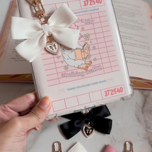 Pearl Bow Kindle Charm,Kindle Accessory,Personalized Bag Charm Keychain with Bow,Bookish Charm Bookish Gifts,Personalized Gifts for her image 4