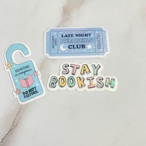 Glitter Book Club Reading KIndle Bookish Sticker,Go away I&#39;m reading sticker,Water-Proof Booklover Laptop Decal,Read More Books Sticker