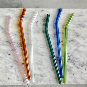 Glass Straws for Beer Can Glasses,Multicolored Glass Straws for Iced Coffee Glass cups,Boho Straws,Reusable Glass Straws