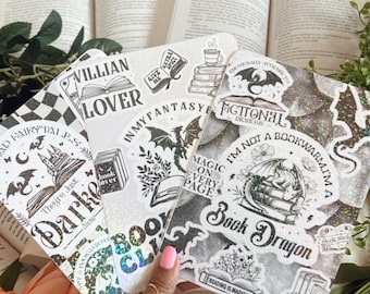 Holografische draak sticker fantasie tijdperk Kindle invoegen, Kindle Paperwhite Colorsoft Card Stock invoegen, Kindle-accessoire, leesgrage cadeau, boekenliefhebbers