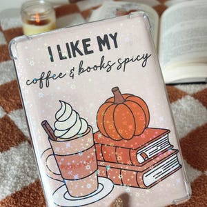 Holographic Halloween Pumpkin Spice for Fall Kindle Insert,Spicy Book Lovers Kindle Girly Insert,Fall PSL Kindle Insert Paperwhite Bookish